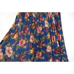 Vtg Alfred Dunner Pleated Skirt 18 Blue Floral Grandmacore Cottage Boho Romantic